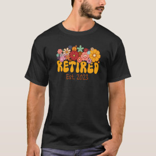 Groovy Blommigt Redragen Est 2023 Pension Peace Wo T Shirt