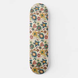 groovy-blommönster mini skateboard bräda 18,5 cm