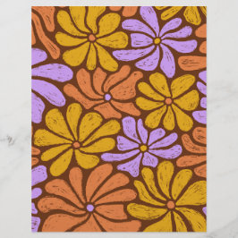 Groovy Blommor Scrapbookpapper
