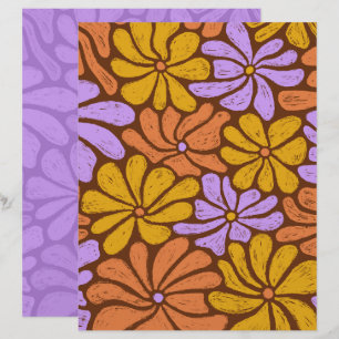 Groovy Blommor Scrapbookpapper