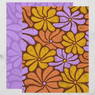 Groovy Blommor Scrapbookpapper