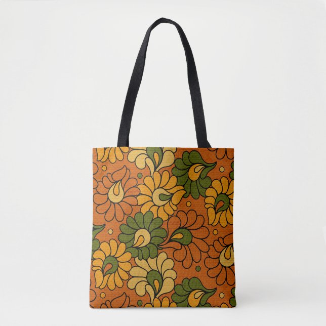 Groovy Bloom - Retro Floral 1970s Tygkasse (Framsida)