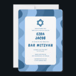 Groovy Blue Vågar Star av David Anpassningsbar Pub Inbjudningar<br><div class="desc">Perfekt-kort för att tillkännage ett bat mitzvah, pub mitzvah eller annat judiskt firande! Hand skapade konst åt dig med hantering på baksidan! FULLT ANPASSADE! Klicka på "Anpassa" ovan om du vill redigera texten. Klicka på "Redigera med design verktyg" om du vill justera typsnitt, färg och placeringar och ta bort baksidans...</div>