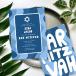 Groovy Blue Vågar Star av David Anpassningsbar Pub Inbjudningar<br><div class="desc">Perfekt-kort för att tillkännage ett bat mitzvah, pub mitzvah eller annat judiskt firande! Hand skapade konst åt dig med hantering på baksidan! FULLT ANPASSADE! Klicka på "Anpassa" ovan om du vill redigera texten. Klicka på "Redigera med design verktyg" om du vill justera typsnitt, färg och placeringar och ta bort baksidans...</div>