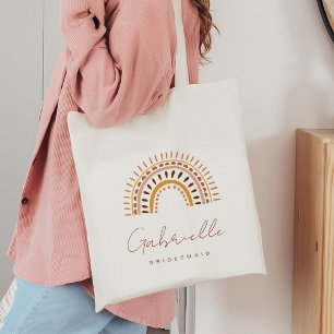 GROOVY Bohemian Rainbow Bridesmaid Tote Bag Tygkasse
