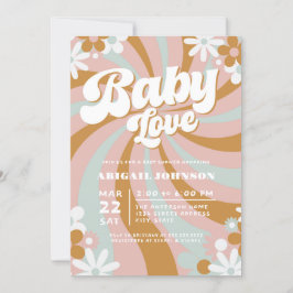 Groovy Boho Baby Shower Inbjudningar