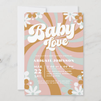 Groovy Boho Baby Shower Inbjudningar