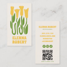 groovy boho blommor script visitkort