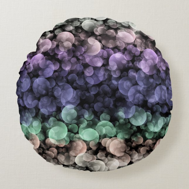 Groovy Boho Bubblor Excentrisk Könsneutral Pridefl Rund Kudde (Framsidan)