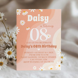 Groovy Boho Daisy Birthday-inbjudan vid alla åldra Inbjudningar