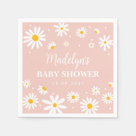 Groovy Boho  Daisy Blommigt Baby Shower Pappersservett