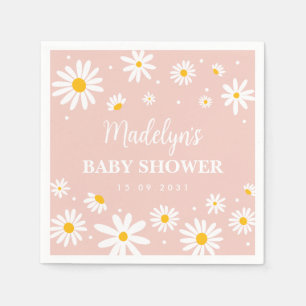 Groovy Boho Daisy Blommigt Baby Shower Pappersservett