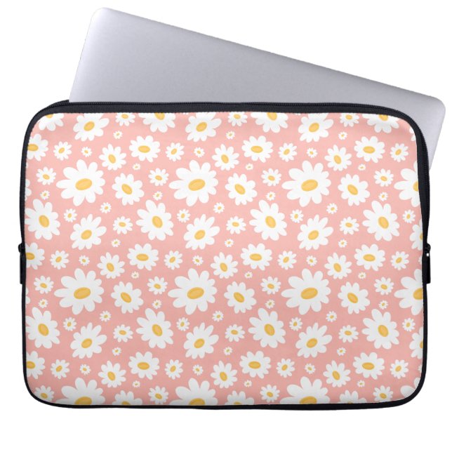 Groovy  Boho Daisy Blommigt Garden Mönster Laptop Fodral (Framsidan)