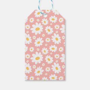 Groovy Boho Daisy Blommigt Garden Mönster Presentetikett
