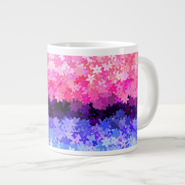 Groovy Boho Excentrisk Retro Blommig Omnisexuell S Jumbo Mugg (Framsida höger)