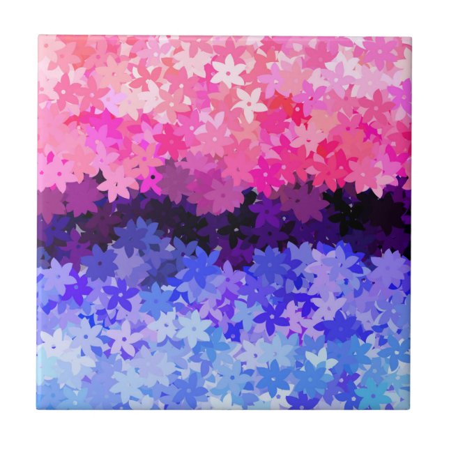 Groovy Boho Excentrisk Retro Blommig Omnisexuell S Kakelplatta (Framsidan)