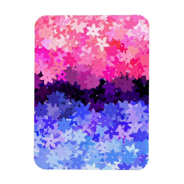 Groovy Boho Excentrisk Retro Blommig Omnisexuell S Magnet (Vertikal)