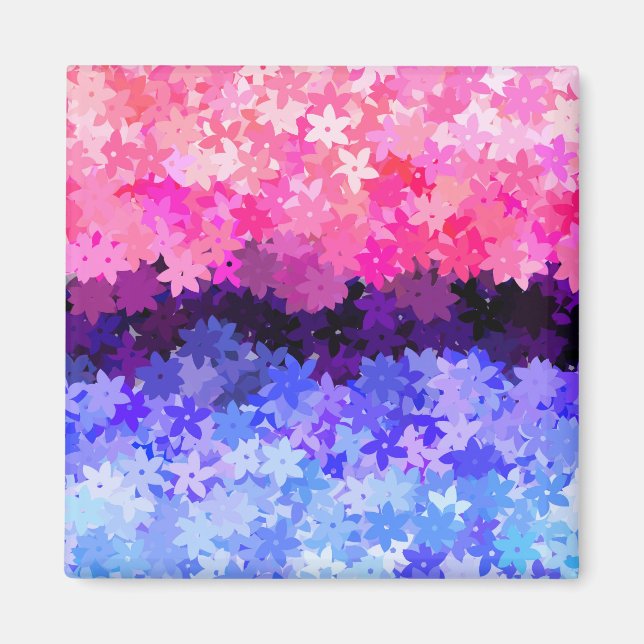 Groovy Boho Excentrisk Retro Blommig Omnisexuell S Magnet (Framsidan)