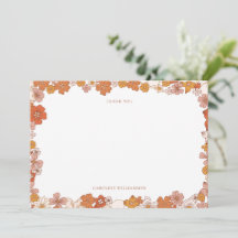 Groovy Boho Orange Blommig Bebis Shower Anpassad