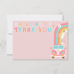Groovy Boho Retro Birthday Tack Cards Spara Datumet