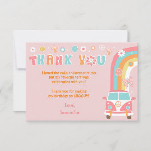 Groovy Boho Retro Birthday Tack Cards Spara Datumet
