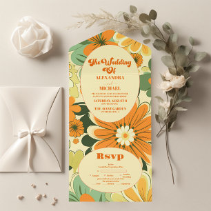 Groovy Boho Retro Blommigt Bröllop