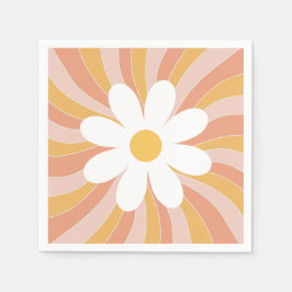 Groovy Boho Retro Daisy Sunshine Pappersservett