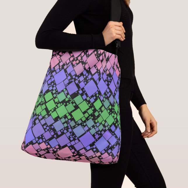 Groovy Boho Retro Mod Geometrisk Trigender Stolthe Axelväska (Närbild)