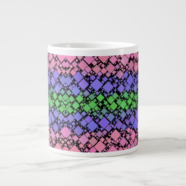 Groovy Boho Retro Mod Geometrisk Trigender Stolthe Jumbo Mugg (Framsidan)