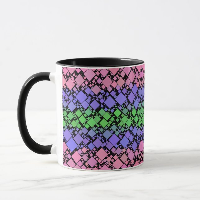 Groovy Boho Retro Mod Geometrisk Trigender Stolthe Mugg (Vänster)