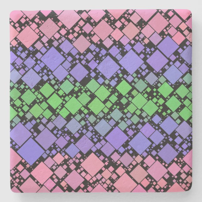 Groovy Boho Retro Mod Geometrisk Trigender Stolthe Stenunderlägg (Framsidan)