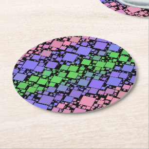 Groovy Boho Retro Mod Geometrisk Trigender Stolthe Underlägg Papper Rund