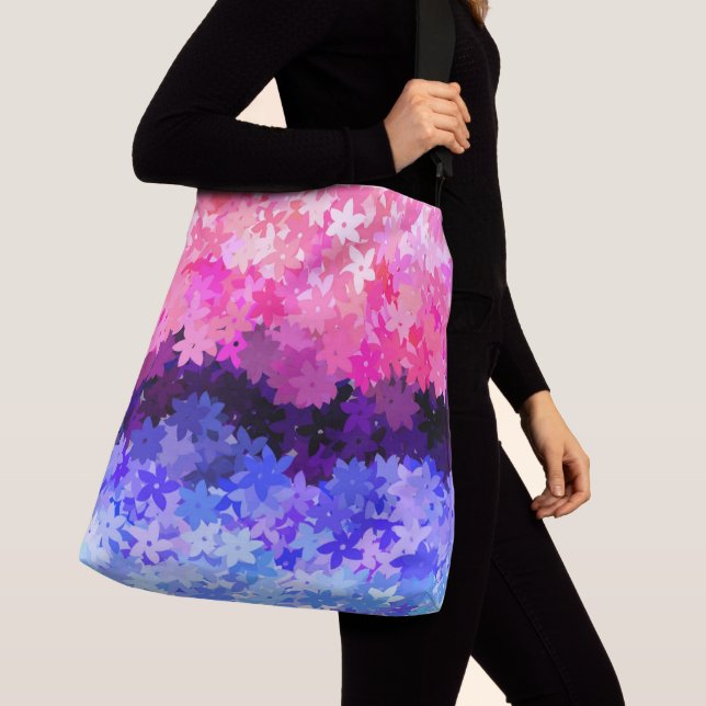 Groovy Boho Särpräglad Retro Blommig Omnisexuell S Axelväska (Närbild)