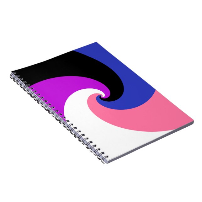 Groovy Boho Spiral Abstrakt Genderfluid Pride Flag Anteckningsbok (Högra Sidan)
