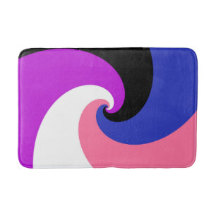 Groovy Boho Spiral Abstrakt Genderfluid Pride Flag Badrumsmatta