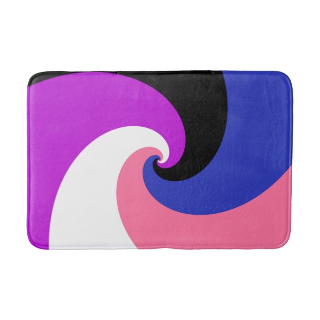 Groovy Boho Spiral Abstrakt Genderfluid Pride Flag Badrumsmatta (Framsidan)