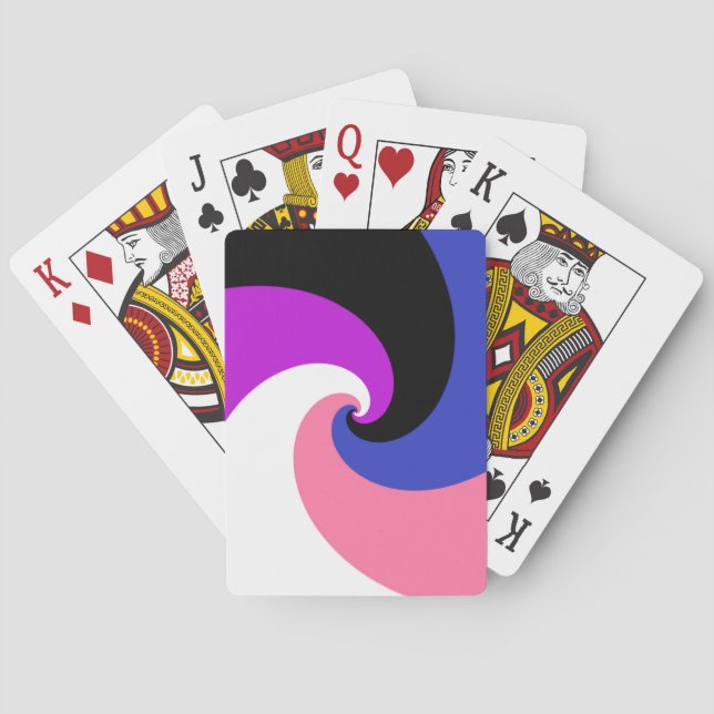 Groovy Boho Spiral Abstrakt Genderfluid Pride Flag Casinokort (Baksidan)