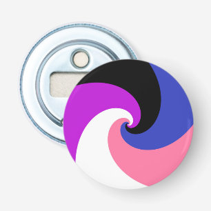 Groovy Boho Spiral Abstrakt Genderfluid Pride Flag Flasköppnare