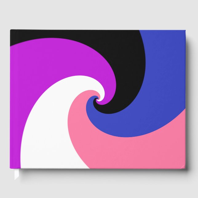Groovy Boho Spiral Abstrakt Genderfluid Pride Flag Gästböcker (Framsida)