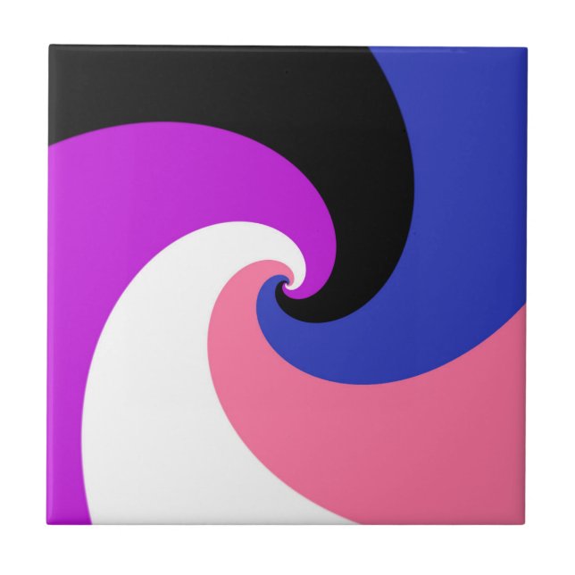 Groovy Boho Spiral Abstrakt Genderfluid Pride Flag Kakelplatta (Framsidan)
