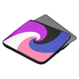 Groovy Boho Spiral Abstrakt Genderfluid Pride Flag Laptop Fodral