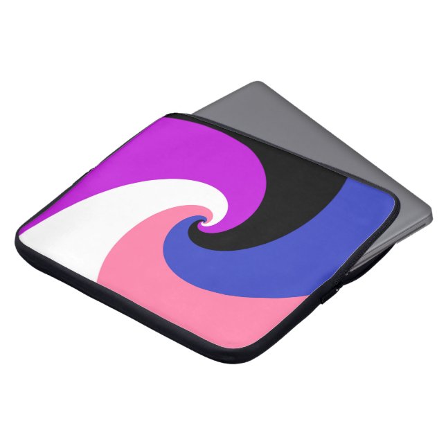 Groovy Boho Spiral Abstrakt Genderfluid Pride Flag Laptop Fodral (Framsida topp)