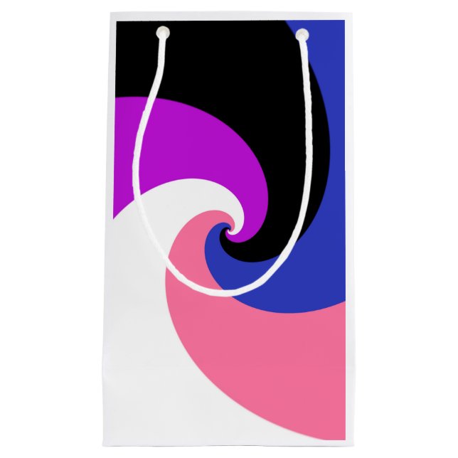 Groovy Boho Spiral Abstrakt Könsfluid Pride Flagga (Framsidan)