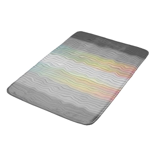Groovy Boho Trippy Abstrakt Demifluid Pride Flagga Badrumsmatta (Vinklad)