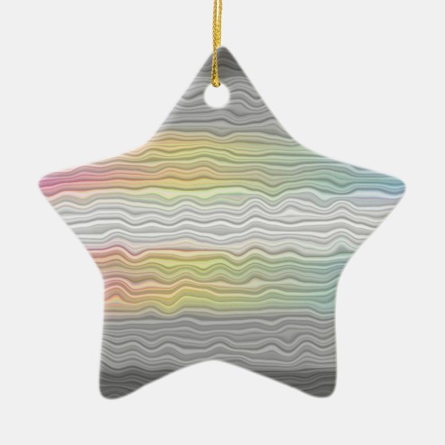 Groovy Boho Trippy Abstrakt Demifluid Pride Flagga Julgransprydnad Keramik (Framsidan)
