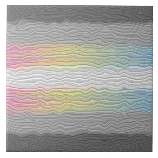 Groovy Boho Trippy Abstrakt Demifluid Pride Flagga Kakelplatta (Framsidan)