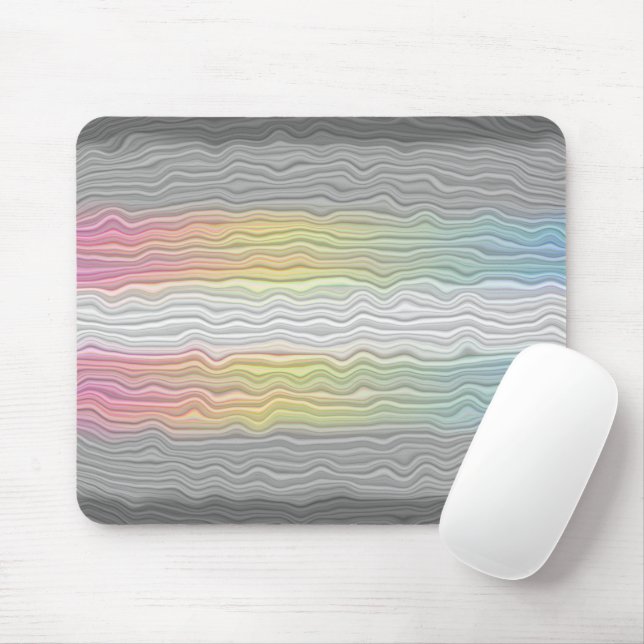 Groovy Boho Trippy Abstrakt Demifluid Pride Flagga Musmatta (Med mus)