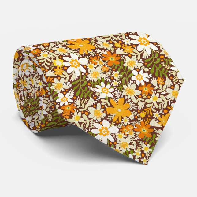 Groovy Boho Vårblommande halsduk Slips (Rullad)