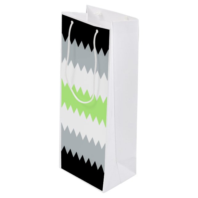 Groovy Boho ZigZag Abstrakt Agender Pride Flagga (Framsidan Vinklad)