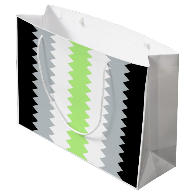 Groovy Boho ZigZag Abstrakt Agender Pride Flagga (Baksidan Vinklad)